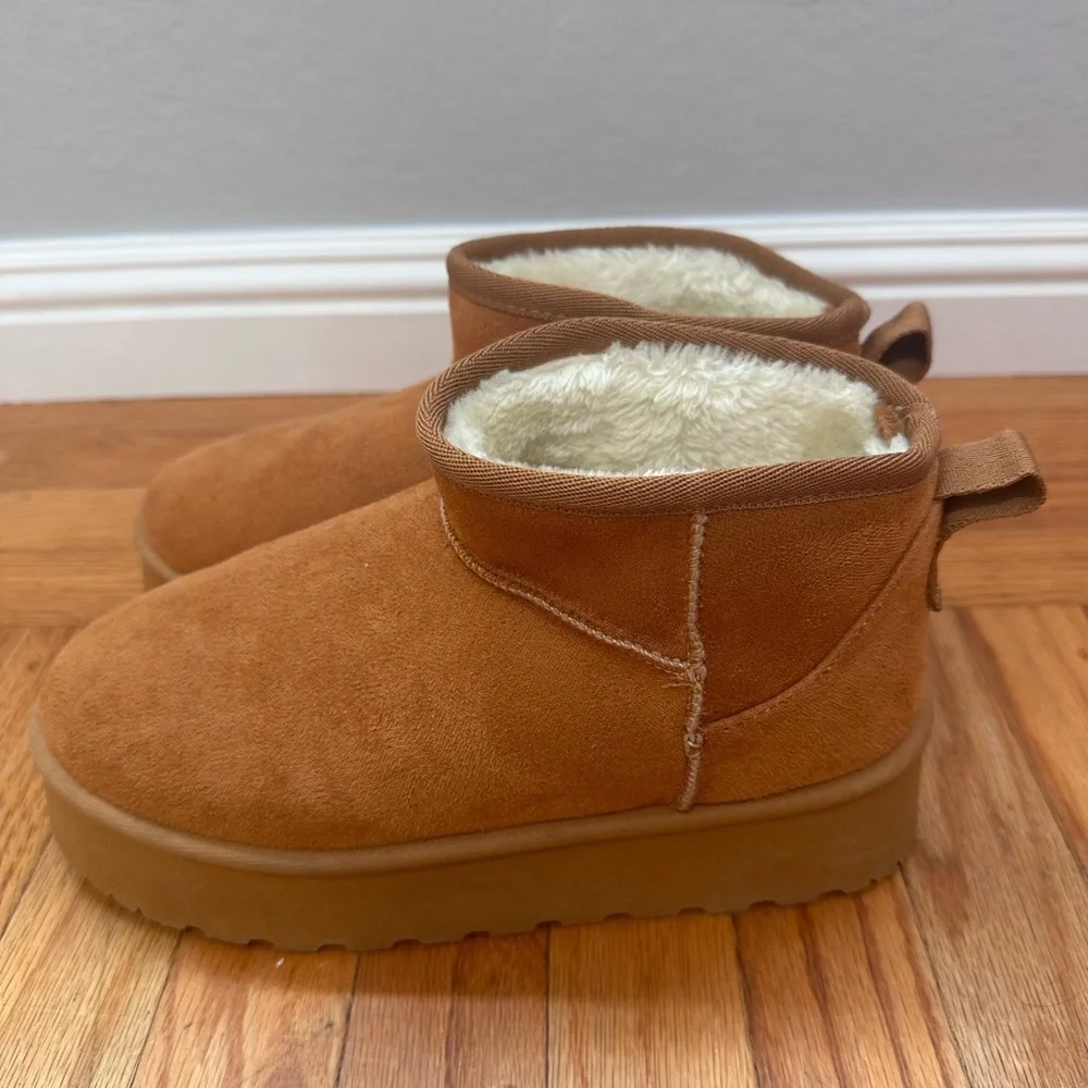 Platform Ankle Shearling Boot Size 7 - Picture 8 of 9